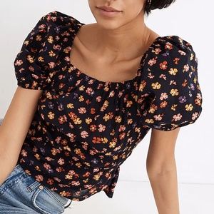 Madewell | Smocked-Waist Crop Top in Aloha Floral